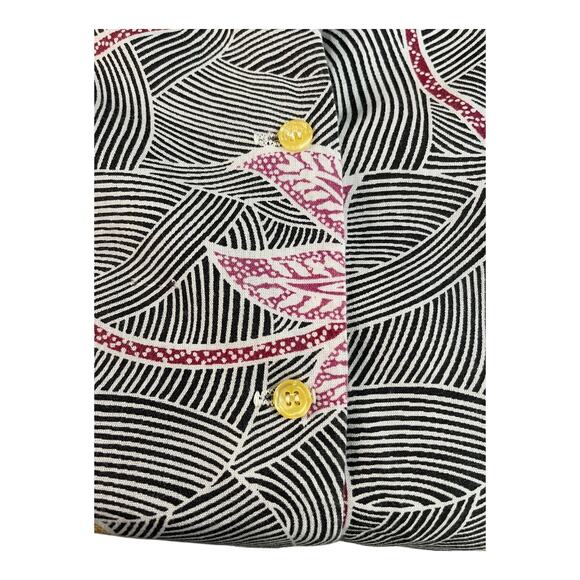 Vintage 70s Fritzi Black Floral Blouse | Short Sleeve Button-Up | Women’s XS–S - Picture 4 of 8